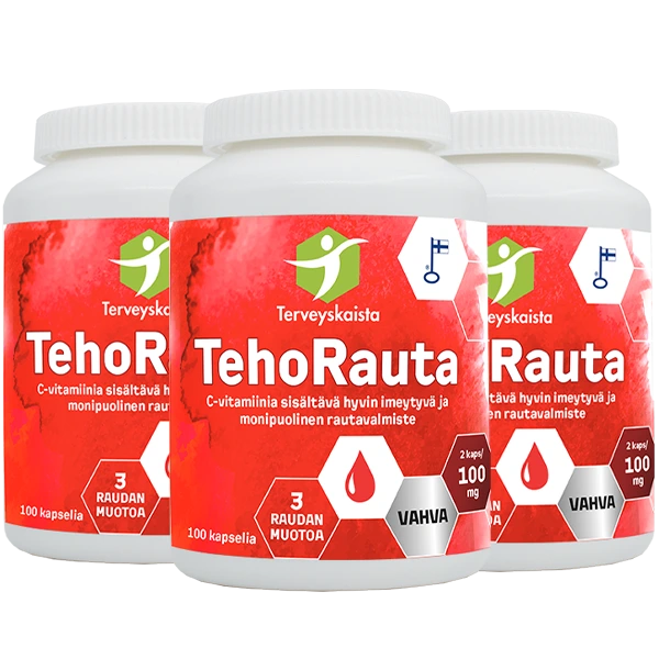 TehoRauta 100 mg 100 kaps 3 kpl PAKETTITARJOUS!
