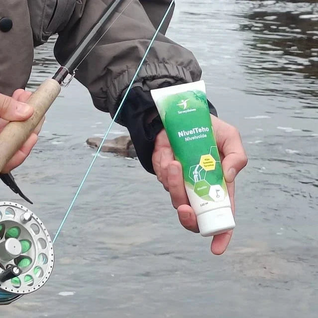 Kalastaja esittelee Nivelteho Nivelvoidetta