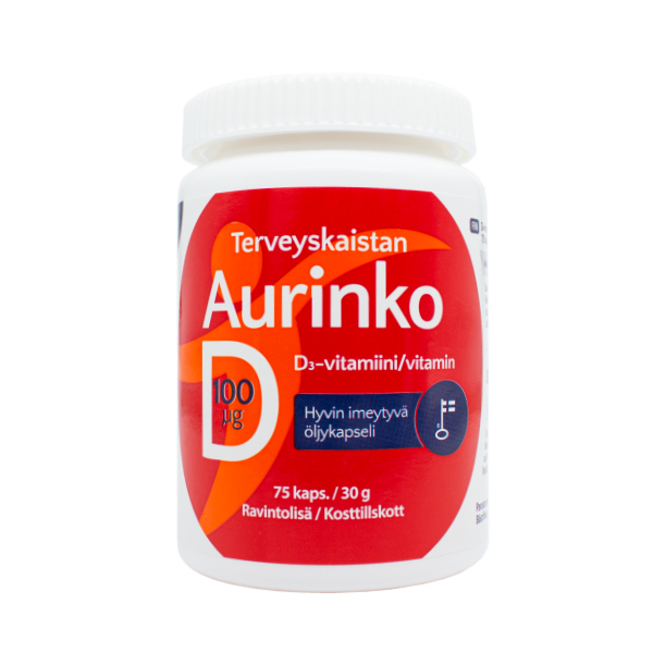 Aurinko D 100 µg 75 kaps.