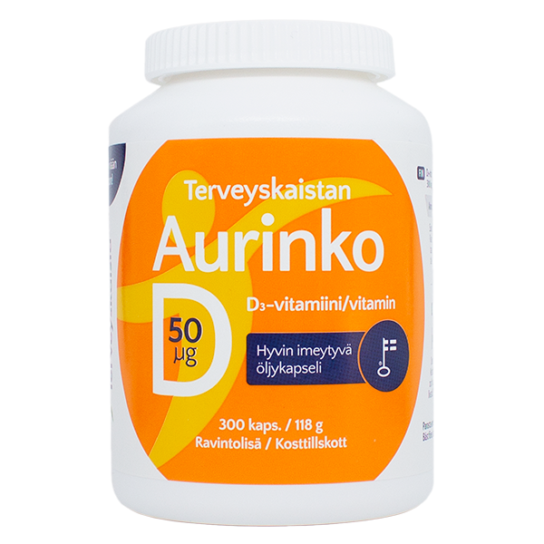 Aurinko D 50 µg 300 kaps.