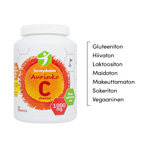 Aurinko C 1000 mg PITKÄVAIKUTTEINEN