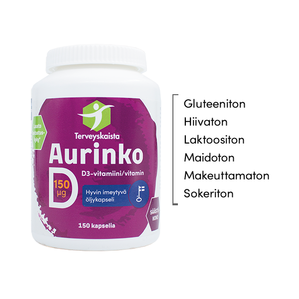 Aurinko D-vitamiini 150 µg