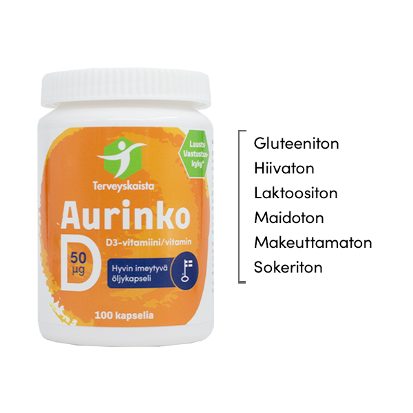 Aurinko D-vitamiini 50 µg