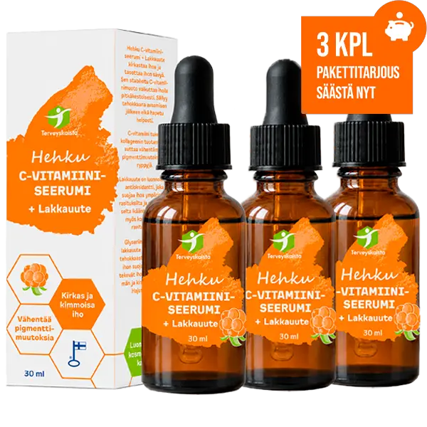 Hehku C-vitamiiniseerumi + Lakkauute 30 ml 3 kpl PAKETTITARJOUS!