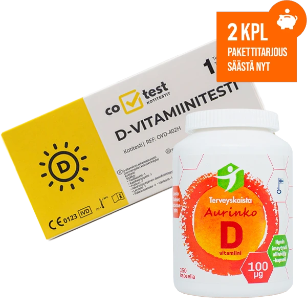 D-vitamiinitason tukipaketti (100 µg)