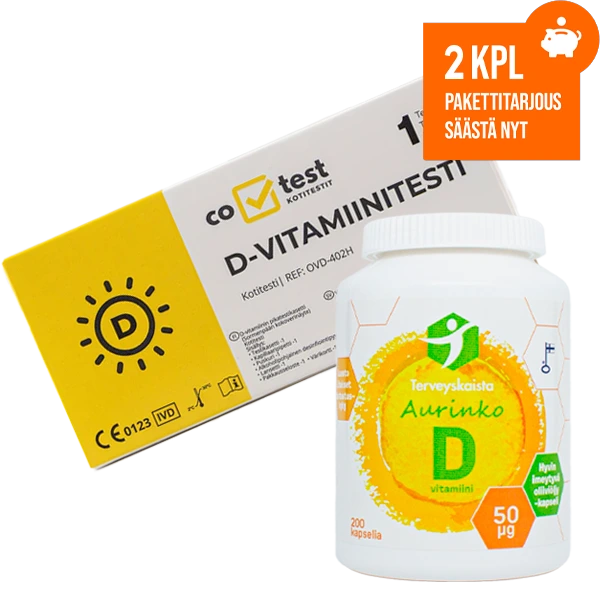 D-vitamiinitason tukipaketti (50 µg)