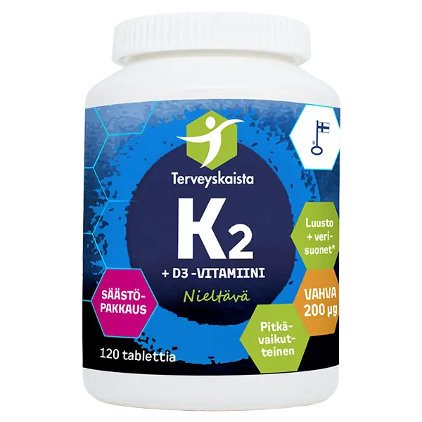K2 + D3 -vitamiini 120 tabl