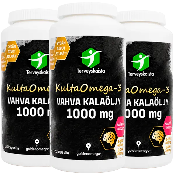KultaOmega-3 Vahva Kalaöljy 1000 mg 120 kaps 3 kpl PAKETTITARJOUS!
