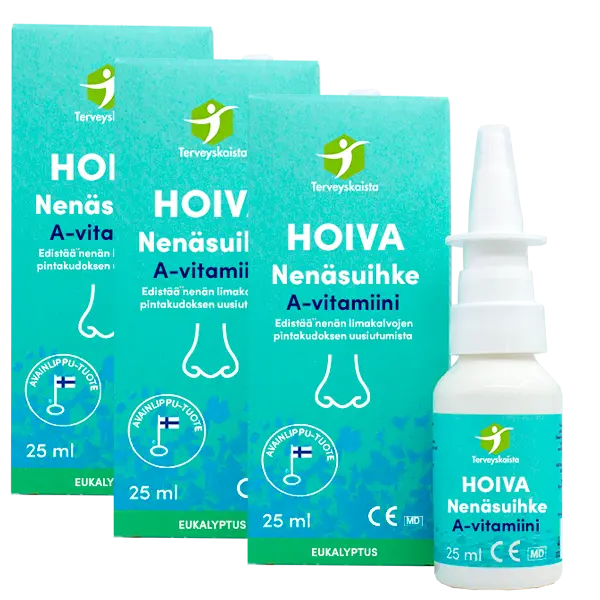 Terveyskaista HOIVA® A-vitamiini Nenäsuihke 25 ml 3 kpl PAKETTITARJOUS!