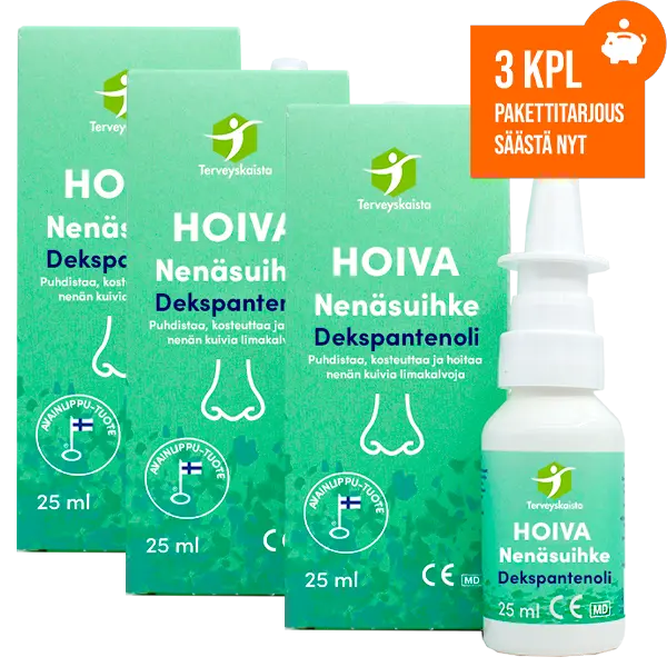 Terveyskaista HOIVA® Dekspantenoli Nenäsuihke 25 ml 3 kpl PAKETTITARJOUS!